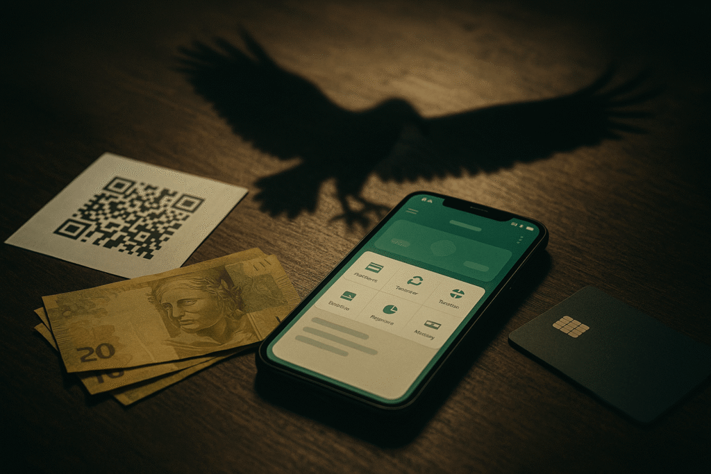 Golpe Urubu do Pix com comprovante falso exibido em celular